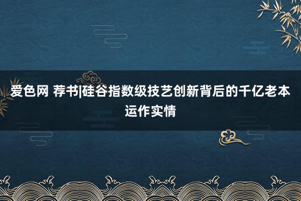 爱色网 荐书|硅谷指数级技艺创新背后的千亿老本运作实情