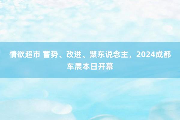 情欲超市 蓄势、改进、聚东说念主，2024成都车展本日开幕