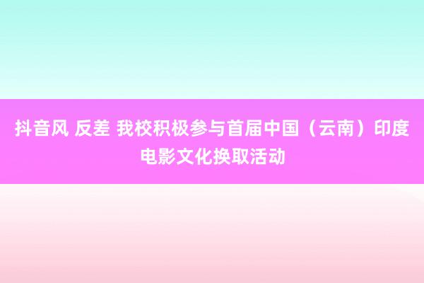 抖音风 反差 我校积极参与首届中国（云南）印度电影文化换取活动