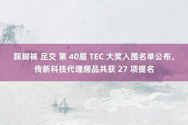 踩脚袜 足交 第 40届 TEC 大奖入围名单公布，传新科技代理居品共获 27 项提名