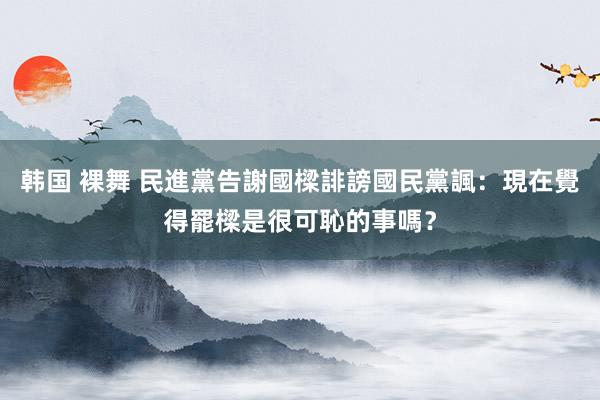 韩国 裸舞 民進黨告謝國樑誹謗　國民黨諷：現在覺得罷樑是很可恥的事嗎？